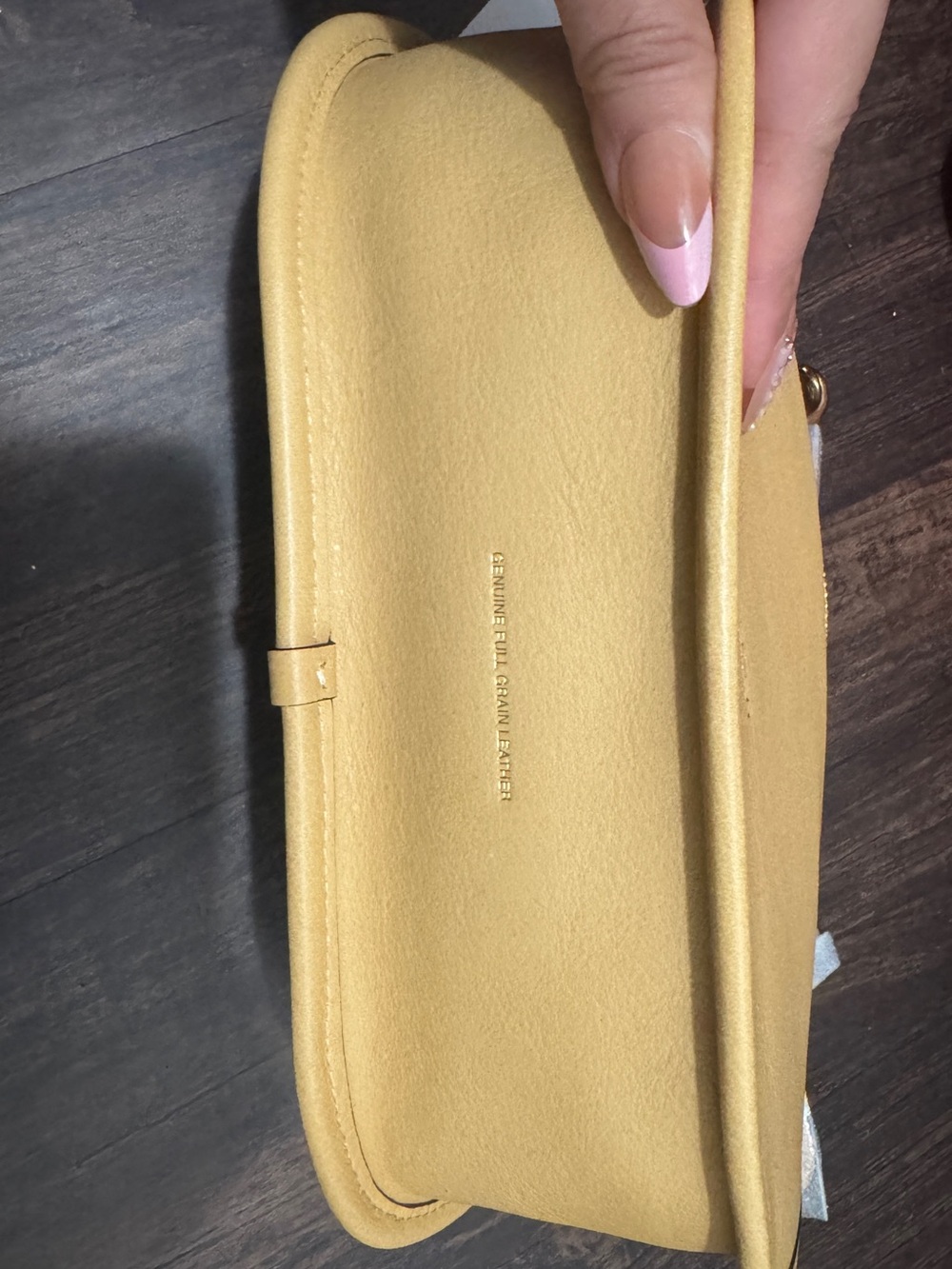 Coach Pale Yellow Leather Shoulder Bag with Chain Accent - Picture 6 of 6